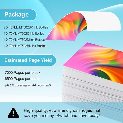 Mintin Refilled Ink Replacement for Epson 502 T502 Compatible with EcoTank ET-2760 ET-4760 ET-3760 ET-2850 ET-3850 ET-2700 ET-4750 ET-3700 ET-2750 ET-3750 ET-3710 Printer in Saudi Arabia