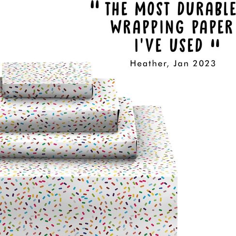CENTRAL 23 White Wrapping Paper - 6 Sheets Of Gift Wrap - Rainbow Sprinkle - Birthday Wrapping Paper For Men Women Kids - Comes With Stickers in Saudi Arabia