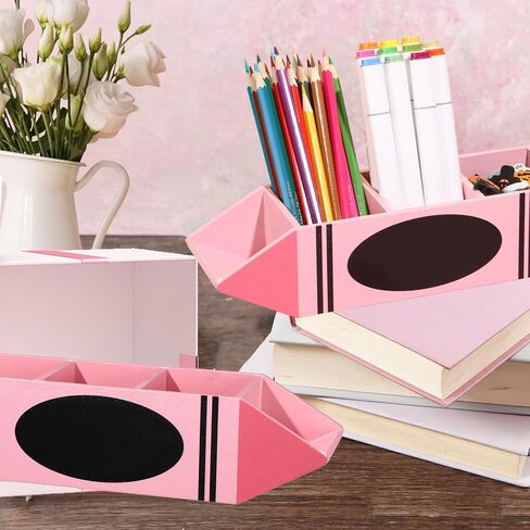 Teacher Pencil Holder Christmas Teacher Appreciation Gift Personalized Teacher Name Pen Holder Case Pink Crayon Shaped DIY Teacher Desk Organizer Container Decor for Christmas Office Birthday Supplies in Saudi Arabia