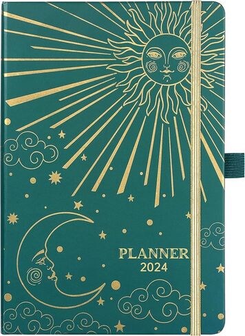 Planner 2024 - Weekly Monthly Planner 2024, 2024 Calendar Planner from January 2024 - December 2024, 5.75" x 8.4", Planner 2024 with Inner Pocket, Pen Holder, Elastic Closure in Saudi Arabia