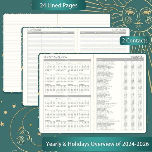 Planner 2024 - Weekly Monthly Planner 2024, 2024 Calendar Planner from January 2024 - December 2024, 5.75" x 8.4", Planner 2024 with Inner Pocket, Pen Holder, Elastic Closure in Saudi Arabia