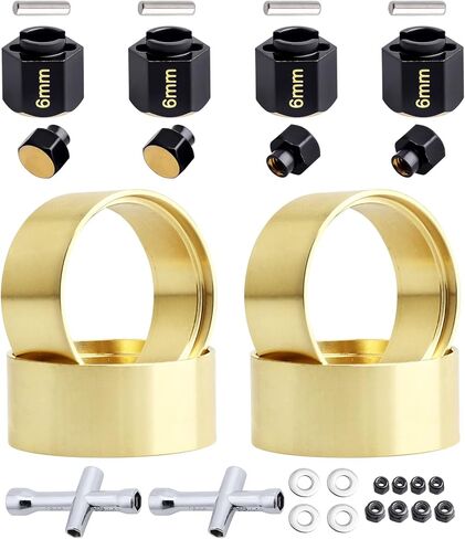 مشبك حلقي داخلي لعجلة الخرز 1.0 من النحاس من HobbyPark لـ 1/18 Traxxas TRX4M مع فواصل سداسية للعجلة ممتدة 6 مم in Kuwait