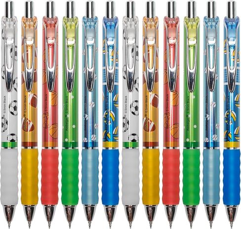 Gel Pens 0.5mm Fine Point Black Ink Gel Pen Retractable Ball Sports Pen Series for Smooth Writing School Office Supplies (12-count) in Saudi Arabia