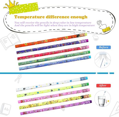 Halloween Pencils for Kids Bulk Color Changing Pencil Wooden Pencil Heat Activated Mood Pencil Assorted Color Thermochromic Pencils with Eraser for Kids Party(15 Pieces) in Saudi Arabia