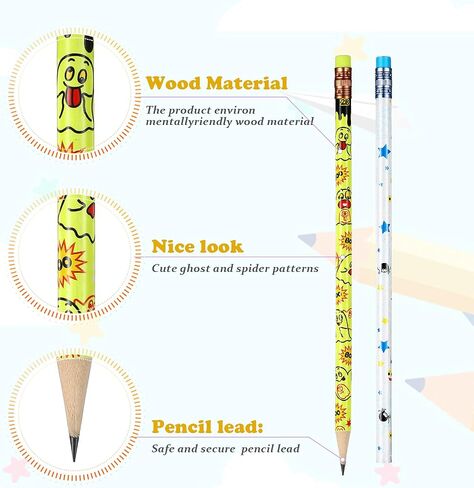 Halloween Pencils for Kids Bulk Color Changing Pencil Wooden Pencil Heat Activated Mood Pencil Assorted Color Thermochromic Pencils with Eraser for Kids Party(15 Pieces) in Saudi Arabia