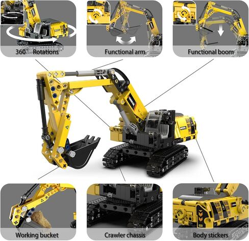STEM Building Toys for 6 7 8 9 10 11 12 + Year Old Boys Gifts,Excavator Model Building Blocks Kit,Educational Learning Toys Construction Engineering Vehicle Digger Sets Birthday Gift for Kids(467 Pcs) in Saudi Arabia