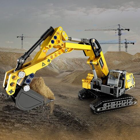 STEM Building Toys for 6 7 8 9 10 11 12 + Year Old Boys Gifts,Excavator Model Building Blocks Kit,Educational Learning Toys Construction Engineering Vehicle Digger Sets Birthday Gift for Kids(467 Pcs) in Saudi Arabia