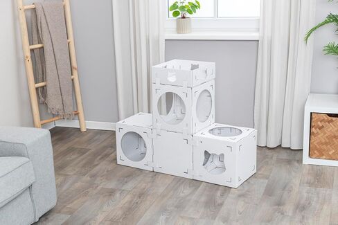 TRIXIE Casa Cara Modular Cardboard Cat Condo, Corrugated Indoor Cat Condo & Play Tower, Individually Combinable Modules for Playing and Relaxing, 100% Recycled Material for Cats up to 18 lbs in Saudi Arabia