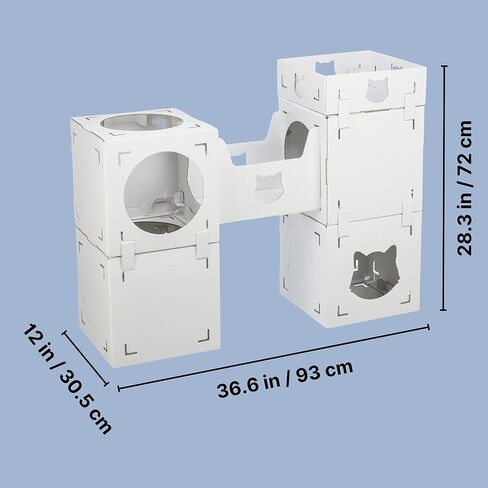 TRIXIE Casa Cara Modular Cardboard Cat Condo, Corrugated Indoor Cat Condo & Play Tower, Individually Combinable Modules for Playing and Relaxing, 100% Recycled Material for Cats up to 18 lbs in Saudi Arabia