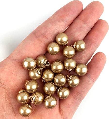 Heyiwell 20 PC Assorted Round Pearl Buttons with Metal Shank for Wedding Dresses,Shirt,DIY Sewing Accessories 10mm in Kuwait