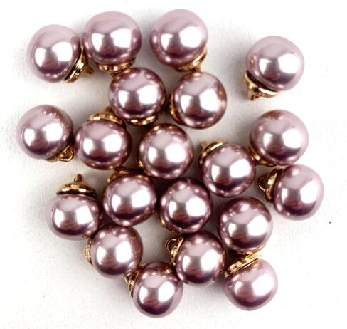 Heyiwell 20 PC Assorted Round Pearl Buttons with Metal Shank for Wedding Dresses,Shirt,DIY Sewing Accessories 10mm in Kuwait