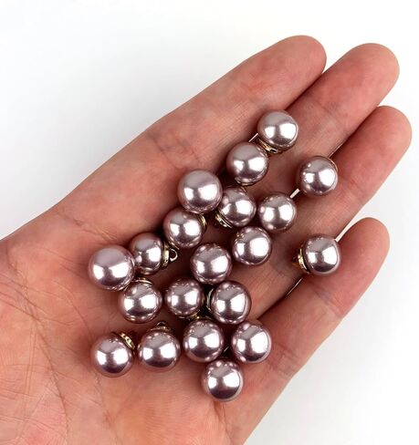 Heyiwell 20 PC Assorted Round Pearl Buttons with Metal Shank for Wedding Dresses,Shirt,DIY Sewing Accessories 10mm in Kuwait