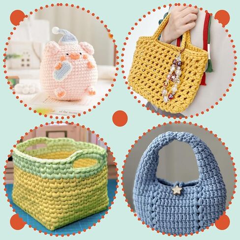 Easy Yarn for Beginners, 4x50g Beginner Yarn with Easy-to-See Stitches, Beginner Chunky Yarn with Crocheting Accessories for DIY Crocheting Projects (Light Purple) in Saudi Arabia