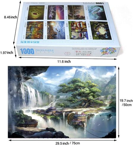 1000 Pieces Puzzle for Adults, Wooden Puzzles 29.5 x 19.7 in,Bookshelf Canal in Saudi Arabia