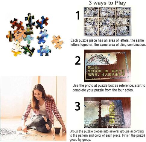 1000 Pieces Puzzle for Adults, Wooden Puzzles 29.5 x 19.7 in,Bookshelf Canal in Saudi Arabia