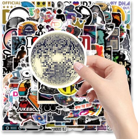 مجموعة 123 قطعة من ملصقات DJ، ملصقات لاصقة جمالية من الفينيل مضادة للماء لزجاجة المياه، والكمبيوتر المحمول، والهاتف، ولوح التزلج، وسجل القصاصات، ومصد للأطفال والمراهقين والبالغين من أجل ديكور الحفلات in Kuwait