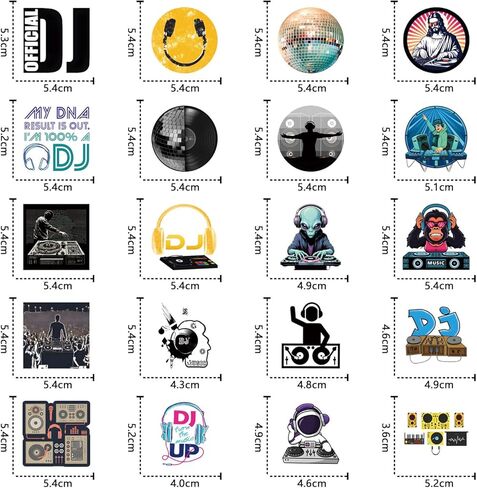 مجموعة 123 قطعة من ملصقات DJ، ملصقات لاصقة جمالية من الفينيل مضادة للماء لزجاجة المياه، والكمبيوتر المحمول، والهاتف، ولوح التزلج، وسجل القصاصات، ومصد للأطفال والمراهقين والبالغين من أجل ديكور الحفلات in Kuwait