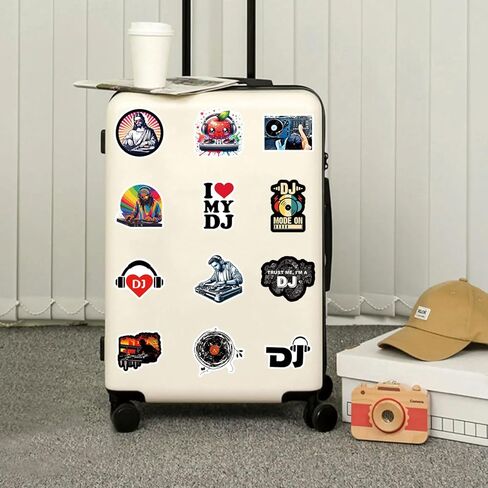 مجموعة 123 قطعة من ملصقات DJ، ملصقات لاصقة جمالية من الفينيل مضادة للماء لزجاجة المياه، والكمبيوتر المحمول، والهاتف، ولوح التزلج، وسجل القصاصات، ومصد للأطفال والمراهقين والبالغين من أجل ديكور الحفلات in Kuwait