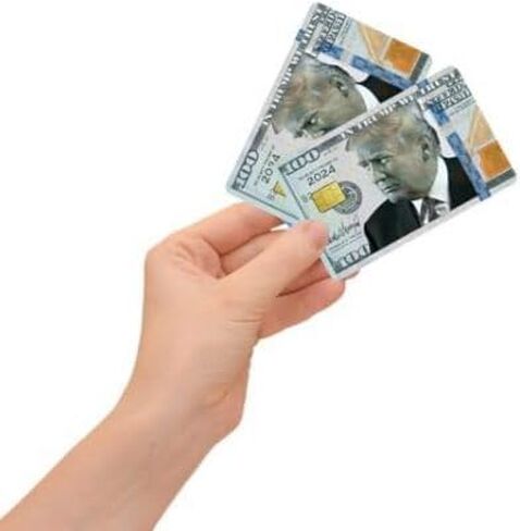 غلاف بطاقة الائتمان، غلاف بطاقة الخصم Hundred Dollar Trump، Debit، Credit، قطعتان من غطاء البطاقة بدون فقاعات، نحيف، مقاوم للماء، ملصق بطاقة الائتمان قابل للإزالة ومضاد للتجاعيد in Saudi Arabia
