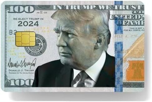 غلاف بطاقة الائتمان، غلاف بطاقة الخصم Hundred Dollar Trump، Debit، Credit، قطعتان من غطاء البطاقة بدون فقاعات، نحيف، مقاوم للماء، ملصق بطاقة الائتمان قابل للإزالة ومضاد للتجاعيد in Saudi Arabia