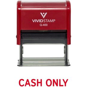 Cash Only Self Inking Rubber Stamp (Red Ink) - X-Large
