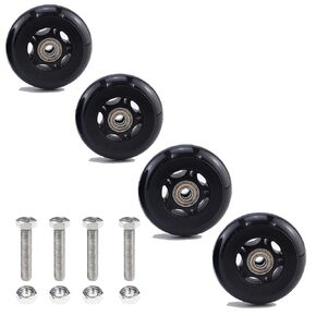 2.5" x 1" 4Pcs Chair Caster Wheels 2.5 Inch PU Caster Wheels Just Wheel, Small Plate Casters, Roller Wheel with Bearing Office Chair Wheels Storage Cart Rolling Cart