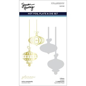 Spellbinders Retro Ornaments by Simon Hurley Glimmer Hot Foil Plate & Die Set, Unspecified