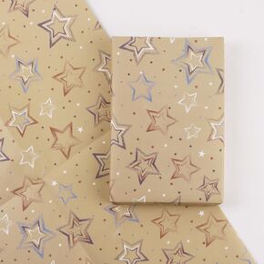 DDLP 4 Sheets Christmas Star Wrapping Paper 19x27 Inches Xmas Gift Wrap Vintage Holiday Wrapping Paper for Christmas Birthdays Parties