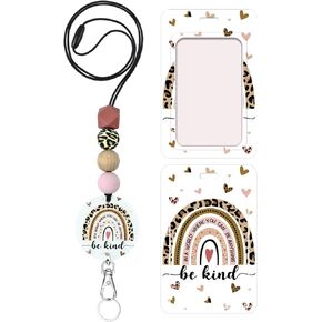 Zugzwang Teacher Lanyards for Id Badges and Keys, Cute Beaded Lanyard with Badge Holder for Women Teacher Nurse (Be Kind-B)