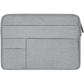 Oxford Cloth Water Repellent Laptop Sleeve Case Bag Cover with Pocket Compatible 13-13.3 Inch MacBook Pro/Air, Multi-Object Bag, Large Capacity, Gray (Laptop Bag)