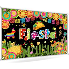 Avezano Fiesta Backdrop for Party Mexican Fiesta Themed Party Background Fiesta Luau Cinco De Mayo Party Banner Carnival Party Decorations Backdrop 70.8 x 43.3 Inch