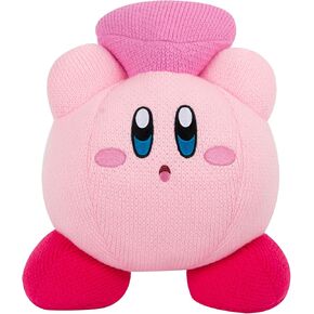 TOMY Nuiguru Knit Kirby Plush - Sleeping Kirby Plushie - Knit and Crochet Plushies - Collectible Crochet Stuffed Animals - Soft Cozy Plush Toys and Kirby Room Decor -15 Inch