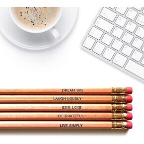 Fresh Prints of CT Positive Affirmations - Inspirational Pencils Engraved With Funny And Motivational Sayings For School And The Office