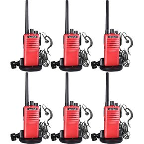 Rechargeable Long Range Two-Way Radios with Earpiece 6 Pack Arcshell AR-7 Walkie Talkies Li-ion Battery and Charger Included
