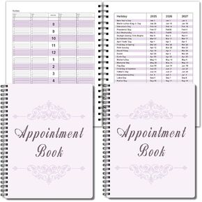 Zhehao 2 Pack Hourly Appointment Book 2025 Schedule Book Daily Planner 15 Minute Increments, Salon Appointment 8.5" X11" Reservation for Scheduling Business Planner Undated 4 Column 200 Pages