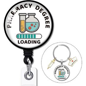 YAZMEEN Teacher Retractable Badge Reel and Keychain Set Teach Love Inspire Badge Reel with Alligator Clip Funny ID Badge Holder for School Staff Appreciation Gifts for Teacher Student Educator
