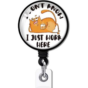 YAZMEEN Nurse Retractable Badge Reel with Alligator Clip Sleep All Day Nurse All Night ID Badge Holder Funny Sloth Badge Funny Badge Reel Gift for Nightshift Paramedics Nurse Doctor Medical Work
