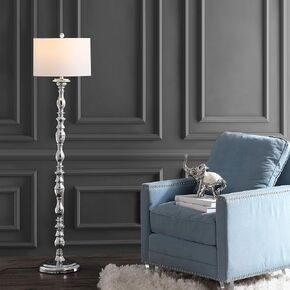 SAFAVIEH FLL4054A Lighting Wilhelmina Chrome 62-inch (LED Bulb Included) Floor Lamp
