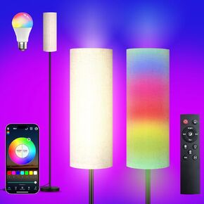 Floor Lamps for Living Room, RGB Smart LED Floor Lamp with App and Remote Control& Foot Switch, 3 Way Dimmable Corner Tall Floor Light with Timer Setting ,16 Million Colors Modern Standing lamp