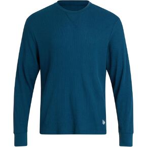 U.S. Polo Assn. Men's Thermal Shirt - Long Sleeve Waffle Knit Top, Size Large, Black