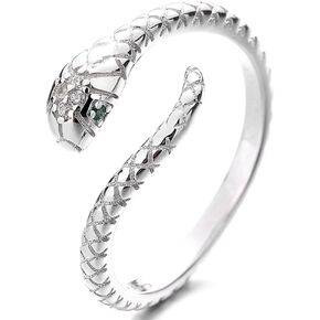 TomSunlight 925 Sterling Silver Adjustable Finger Opening Ruby Eye Snake Ring in Saudi Arabia