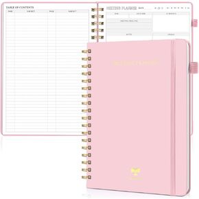 7 × 10 Meeting Notebook for Work with Action Items, Hardcover Spiral Meeting Planner, Project Planner for Office Business Meeting Agenda Book, Notebooks for Men Women Meeting Organizer, Pink