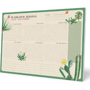 Grupo Erik Botanical Wild Flowers A4 Desk Pad with Daily, Weekly and Monthly Calendar | Desktop Planner | Desktop Note Pad | 54 Undated Tear Off Sheets | 8.3 x 11.7 inches | To Do List