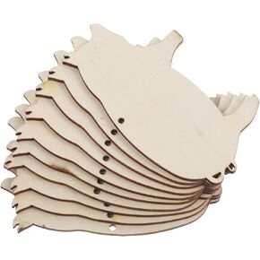 10-Piece Set of Unfinished Pig-Shaped Wooden Cutouts - DIY Craft Wood Blanks - Pig Shaped Wood Labels Tags - Ideal for Handmade Shop Door Decor and Home Graffiti Art