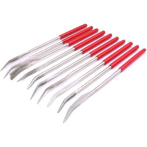 10Pcs 4x160mm Diamond Coated Mini Rifler Needle File Set, Metal Jewelers Glass Wood Carving Craft Handy Files Grinding Multifunction Alloy Lapidary Bent Ceramic Riffle Tools
