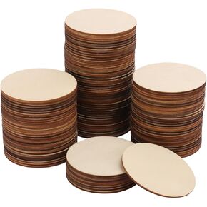 300 PCS 3 Inch Wood Circles, Thickness 3 mm Unfinished Wood Circles, Plywood Circles, Craft Unfinished Wood Discs for DIY Crafts, Door Hanger, Painting, Versatile Round Wood Pieces by GNIEMCKIN