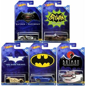 Hot Wheels Batman 2022 Batmobile Complete Set of 5 Diecast Vehicles Bundle