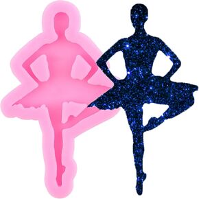 Epoxy Resin Molds Dancing Girl Silicone Molds Dancer Resin Keychain Mold for DIY Keychain Backpack Pendant Jewelry Making Necklace Decoration Craft