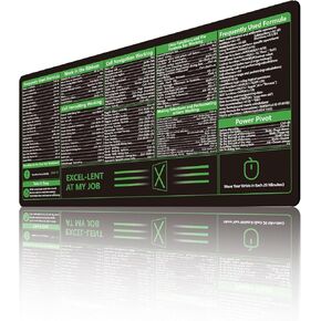 اختصارات Excel لوحة الماوس Excel Cheet Sheet لوحة المكتب جداول بيانات الكمبيوتر حصيرة لوحة المفاتيح مفاتيح شائعة الاستخدام اختصارات Excel ورقة الغش لوحة المفاتيح حصيرة (اختصارات Excel السوداء)