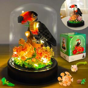 Topdear Sunflwer Building Block with LED String Light and Dust Cover, Flower Bouquet Building Set Gifts for Mothers Day, Valentines Day, Birthday, Anniversary, Christmas